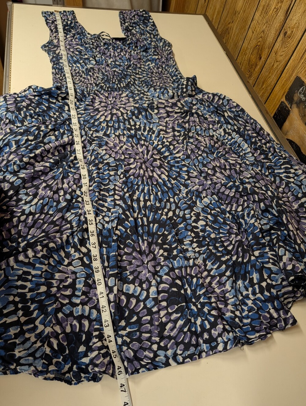 Grace Elements Blue Print Cotton Midi Dress - Picture 8 of 9